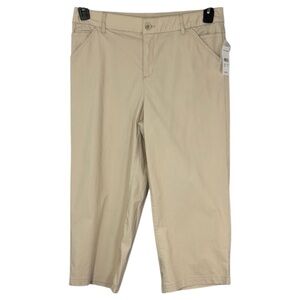 Caffe Marrakesh Pants Tan‎ Wide Leg Crop in Size 10  NWT